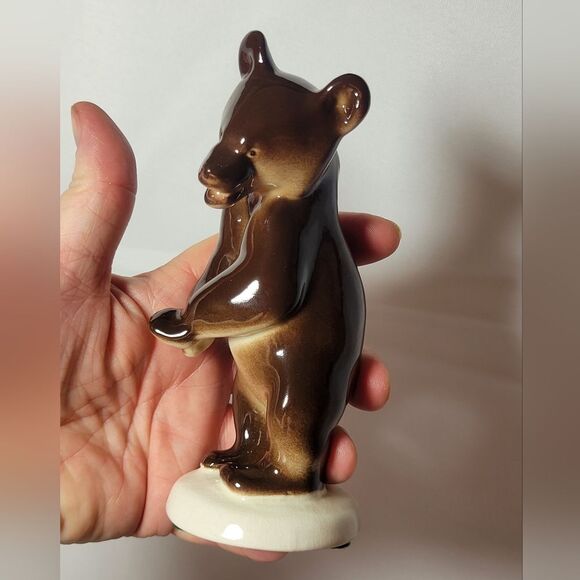 Vintage Lomonosov USSR Set Of 3 Porcelain Brown Bear Figurines - Picture 7 of 15